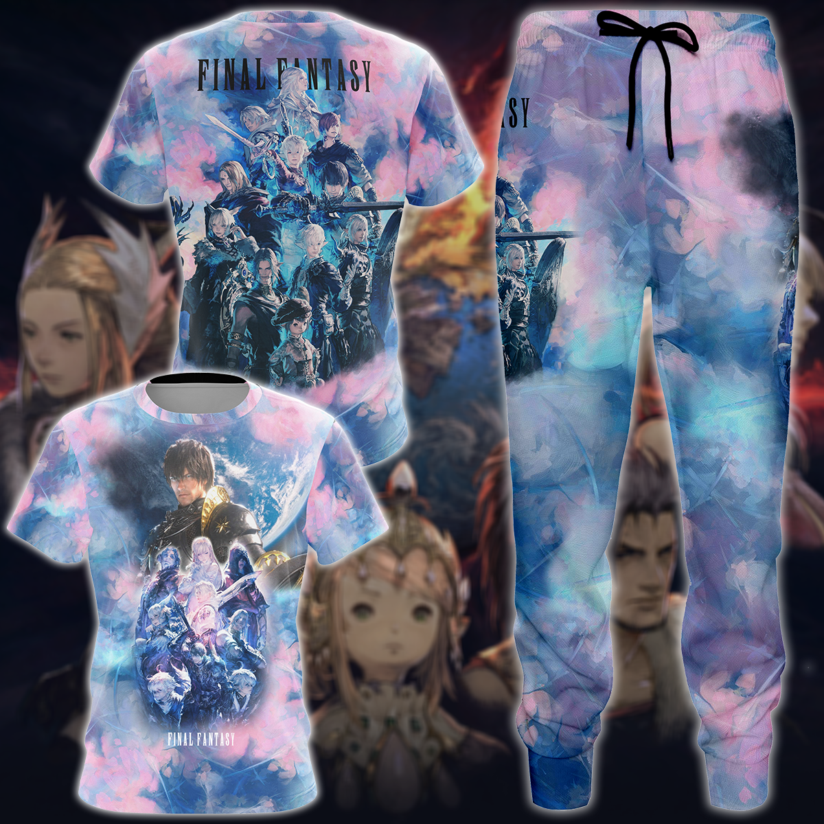 Final Fantasy XIV Video Game 3D All Over Print T-shirt Tank Top Zip Hoodie Pullover Hoodie Hawaiian Shirt Beach Shorts Jogger