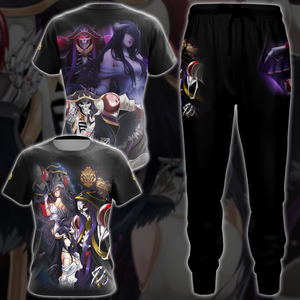 Overlord Ainz Ooal Gown and Albedo Anime Manga 3D All Over Print T-shirt Tank Top Zip Hoodie Pullover Hoodie Hawaiian Shirt Beach Shorts Jogger   