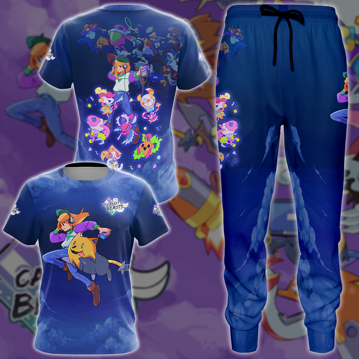 Cassette Beasts Video Game 3D All Over Printed T-shirt Tank Top Zip Hoodie Pullover Hoodie Hawaiian Shirt Beach Shorts Jogger