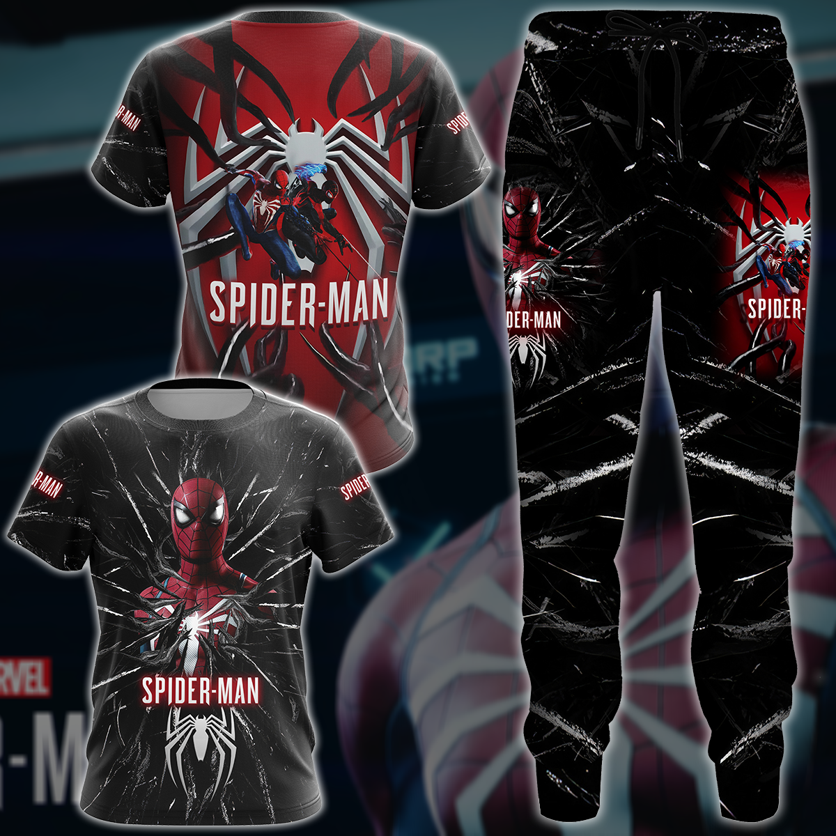 Spider-Man 2 Video Game All Over Printed T-shirt Tank Top Zip Hoodie Pullover Hoodie Hawaiian Shirt Beach Shorts Joggers