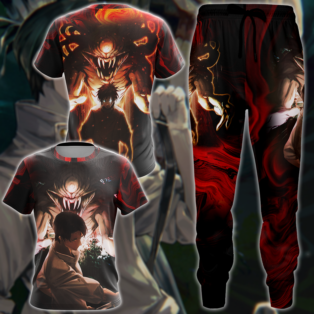 Jujutsu Kaisen Yuta & Cursed Rika 3D All Over Print T-shirt Tank Top Zip Hoodie Pullover Hoodie Hawaiian Shirt Beach Shorts Jogger