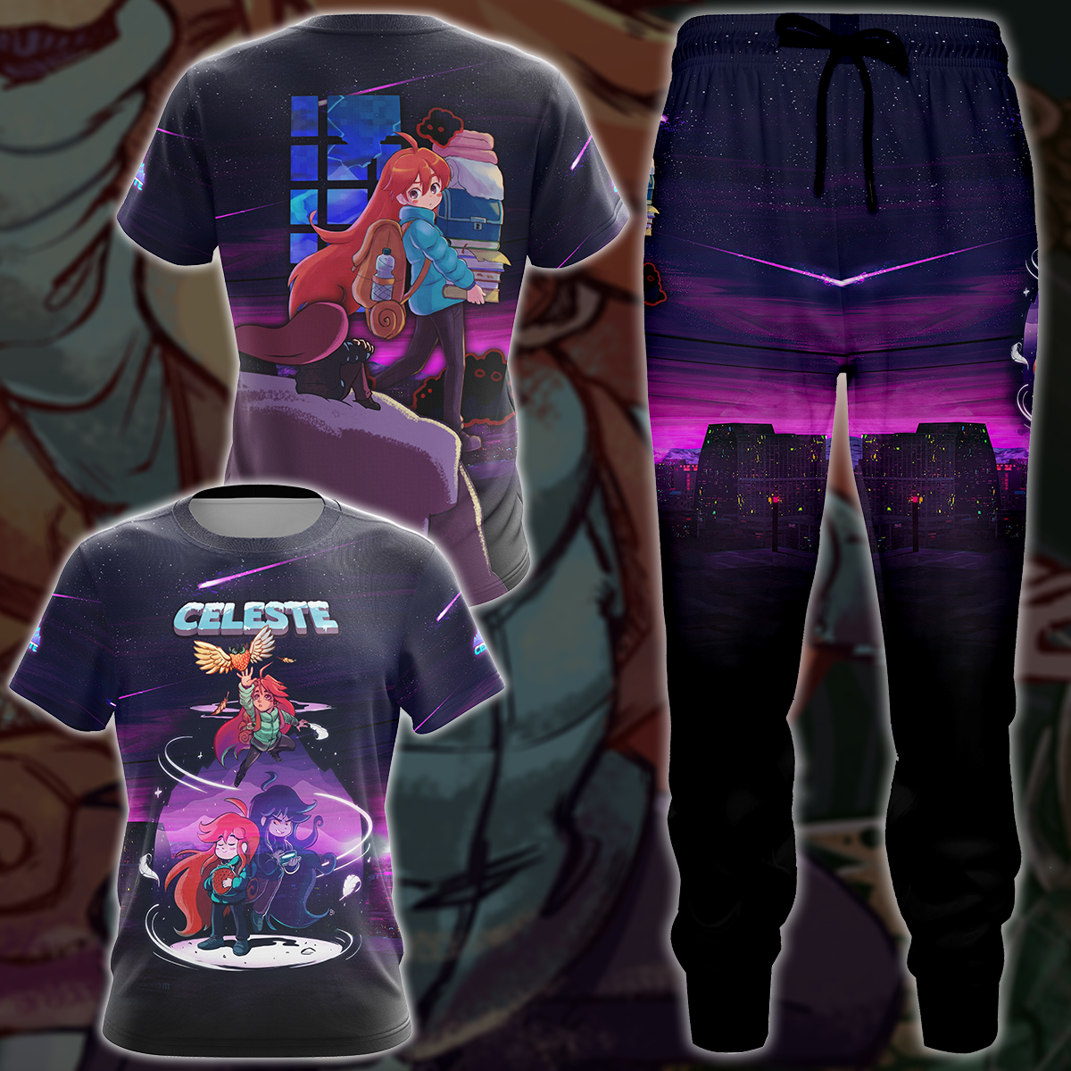 Celeste Video Game 3D All Over Printed T-shirt Tank Top Zip Hoodie Pullover Hoodie Hawaiian Shirt Beach Shorts Jogger
