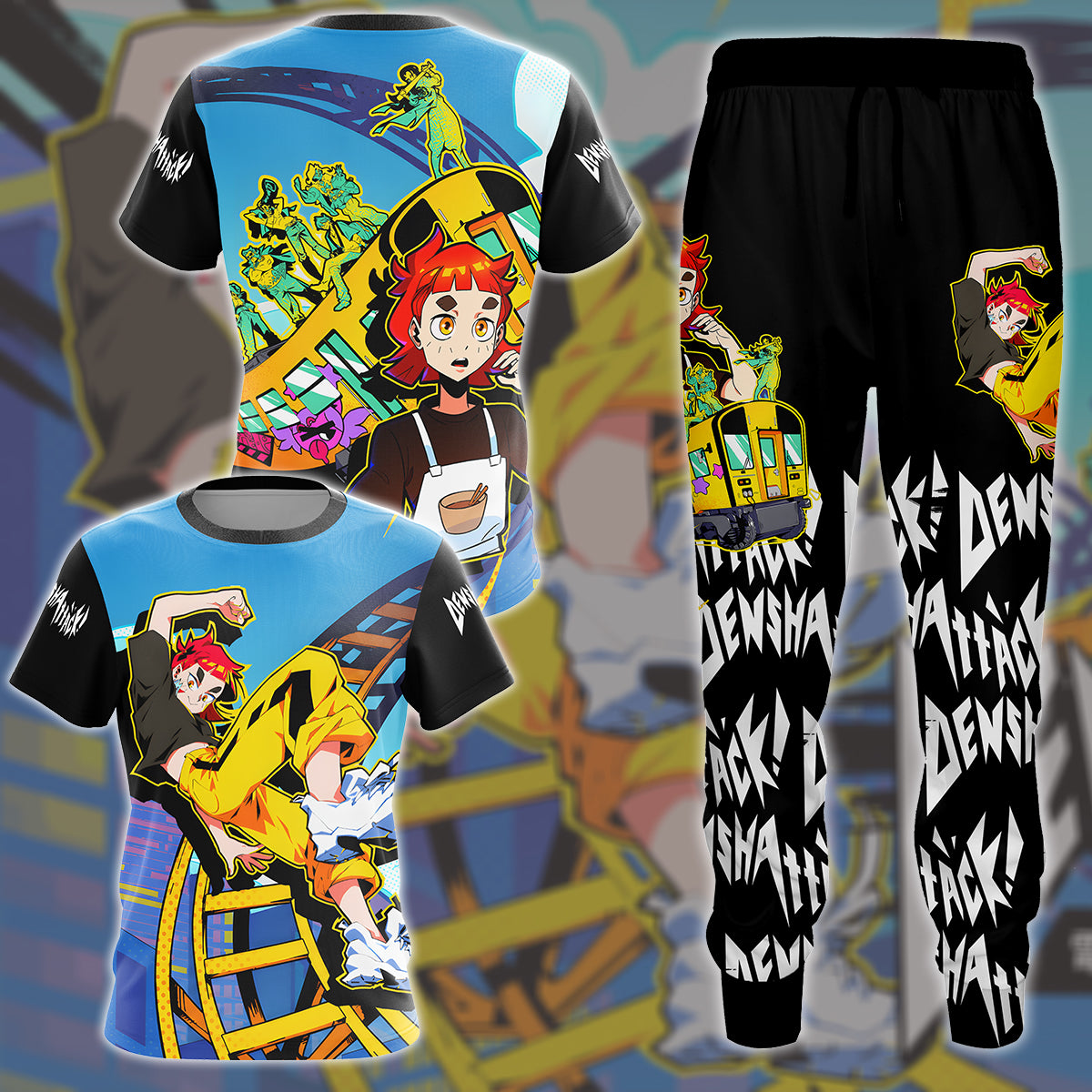 Denshattack Video Game All Over Printed T-shirt Tank Top Zip Hoodie Pullover Hoodie Hawaiian Shirt Beach Shorts Joggers