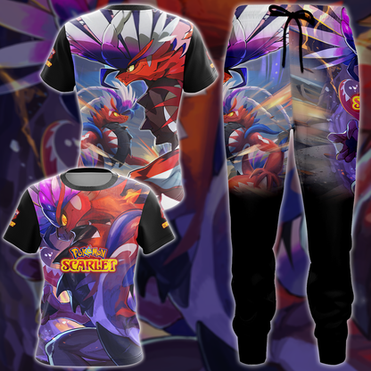 Pokemon Scarlet Video Game 3D All Over Printed T-shirt Tank Top Zip Hoodie Pullover Hoodie Hawaiian Shirt Beach Shorts Jogger