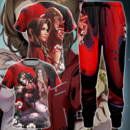 Final Fantasy VII Aerith Gainsborough Video Game 3D All Over Print T-shirt Tank Top Zip Hoodie Pullover Hoodie Hawaiian Shirt Beach Shorts Jogger