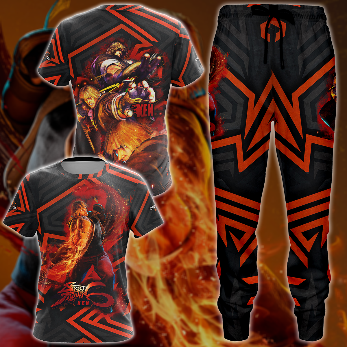 Street Fighter 6 Ken Video Game 3D All Over Printed T-shirt Tank Top Zip Hoodie Pullover Hoodie Hawaiian Shirt Beach Shorts Jogger