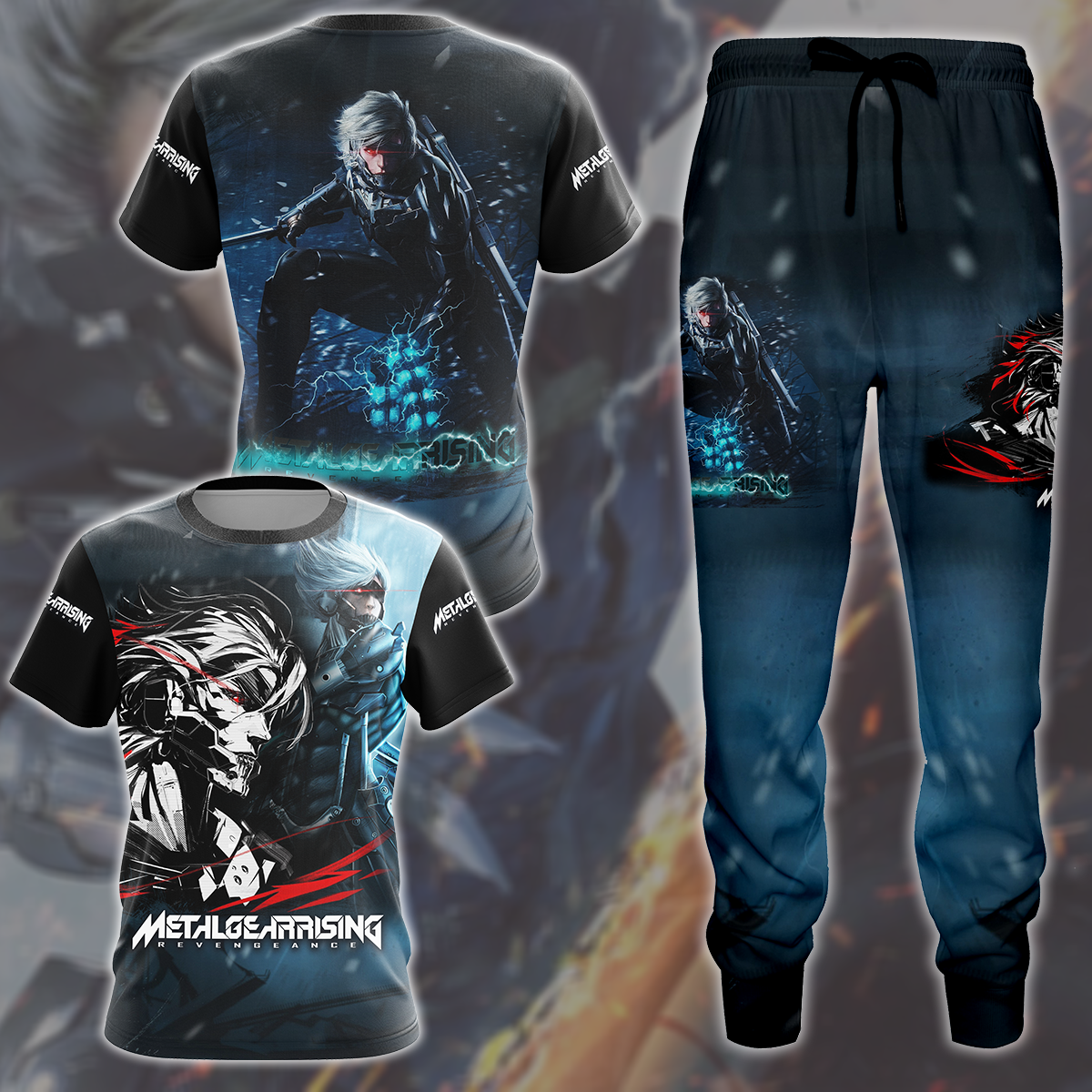 metal gear rising shirt Metal Gear Rising: Revengeance Video Game All Over Printed T-shirt Tan – WackyTee