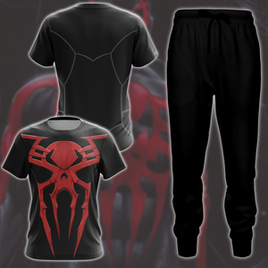 Spider-Man 2099 Black Suit Cosplay Video Game All Over Printed T-shirt Tank Top Zip Hoodie Pullover Hoodie Hawaiian Shirt Beach Shorts Joggers   