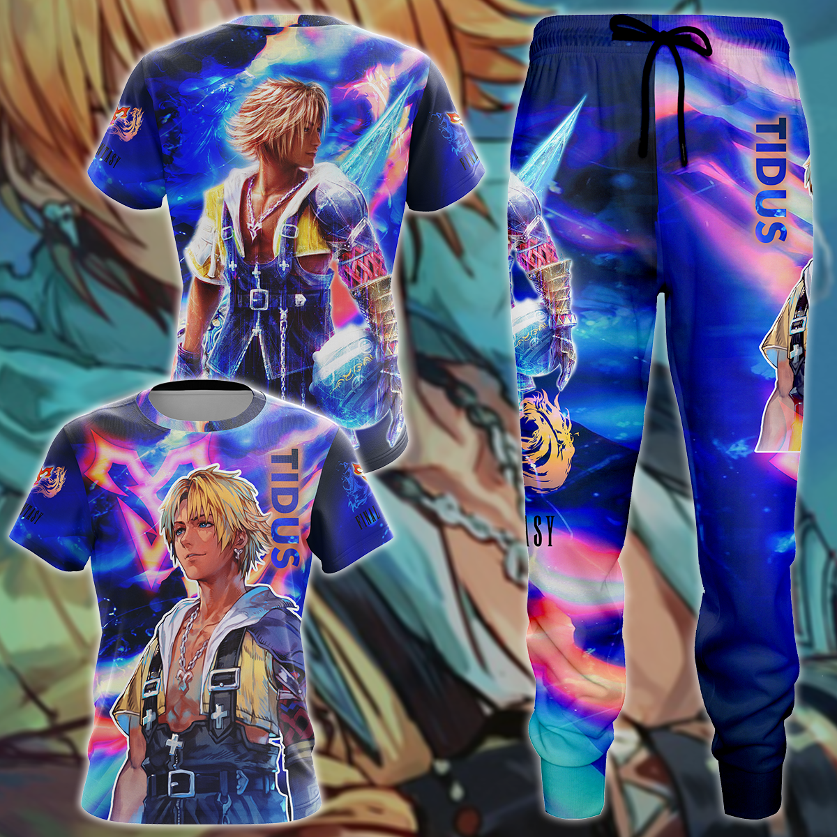 Final Fantasy X Tidus 3D All Over Print T-shirt Tank Top Zip Hoodie Pullover Hoodie Hawaiian Shirt Beach Shorts Jogger