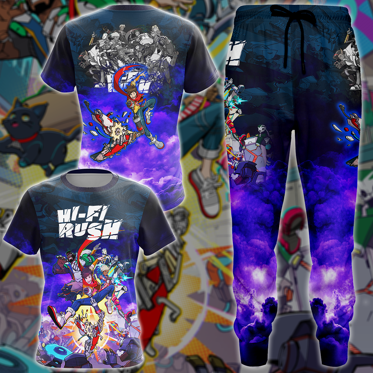 Hi-Fi RUSH Video Game 3D All Over Printed T-shirt Tank Top Zip Hoodie Pullover Hoodie Hawaiian Shirt Beach Shorts Jogger