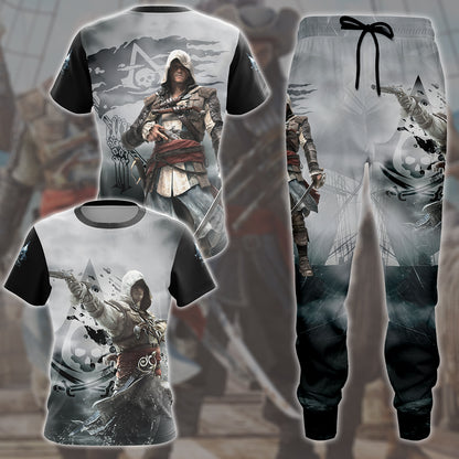 Assassin's Creed Black Flag Video Game All Over Printed T-shirt Tank Top Zip Hoodie Pullover Hoodie Hawaiian Shirt Beach Shorts Joggers