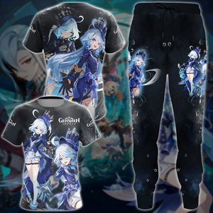 Furina Genshin Impact Video Game All Over Printed T-shirt Tank Top Zip Hoodie Pullover Hoodie Hawaiian Shirt Beach Shorts Joggers   