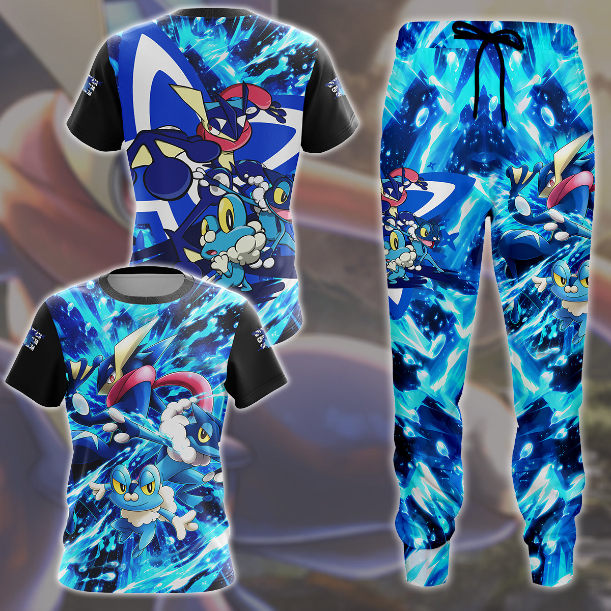 Greninja Evolution Video Game All Over Printed T-shirt Tank Top Zip Hoodie Pullover Hoodie Hawaiian Shirt Beach Shorts Joggers