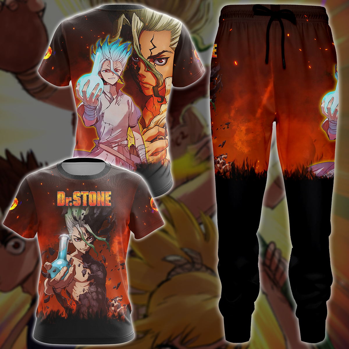 Dr. Stone Anime Manga 3D All Over Print T-shirt Tank Top Zip Hoodie Pullover Hoodie Hawaiian Shirt Beach Shorts Jogger