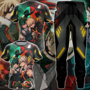 My Hero Academia: Deku x Bakugo 3D All Over Print T-shirt Tank Top Zip Hoodie Pullover Hoodie Hawaiian Shirt Beach Shorts Jogger   