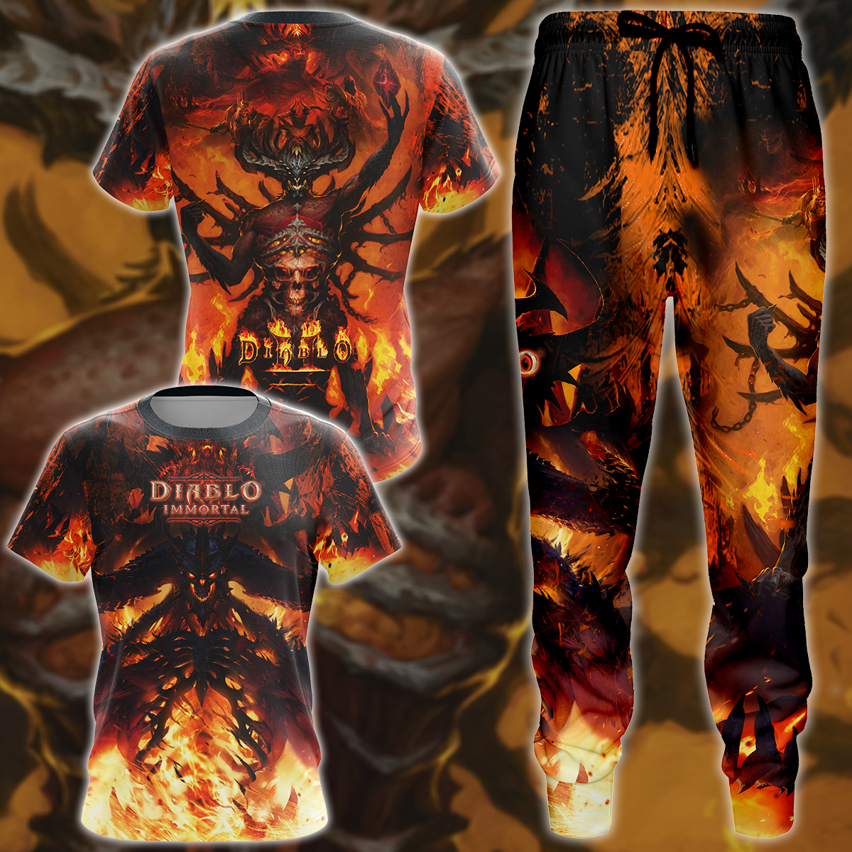 Diablo Immortal Video Game 3D All Over Print T-shirt Tank Top Zip Hoodie Pullover Hoodie Hawaiian Shirt Beach Shorts Jogger