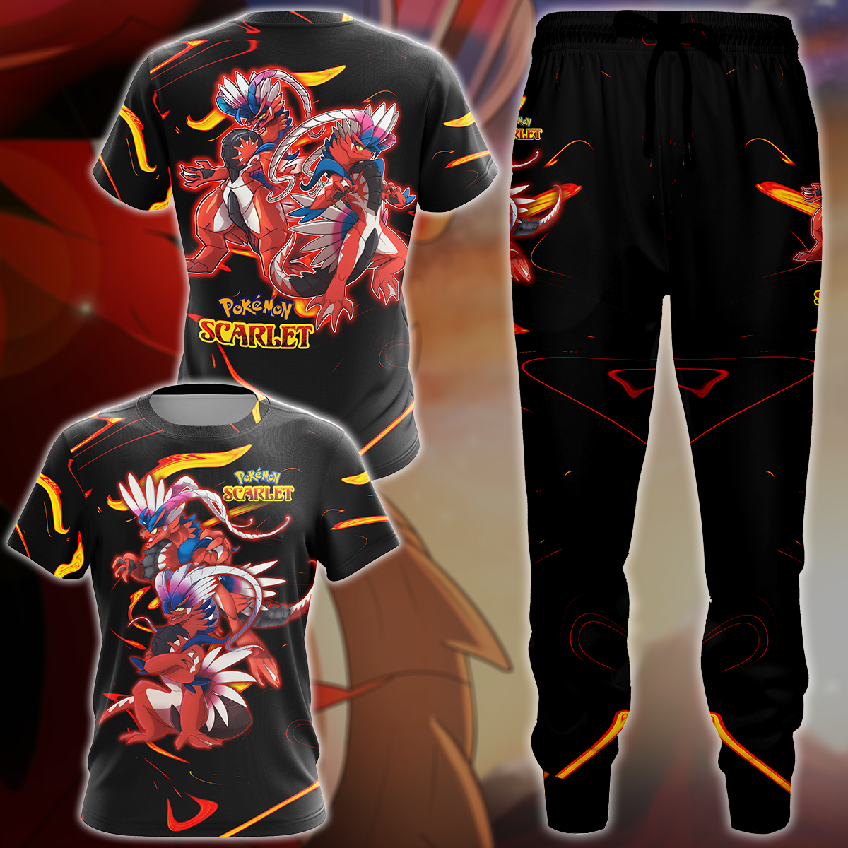 Pokemon Scarlet Video Game 3D All Over Print T-shirt Tank Top Zip Hoodie Pullover Hoodie Hawaiian Shirt Beach Shorts Jogger