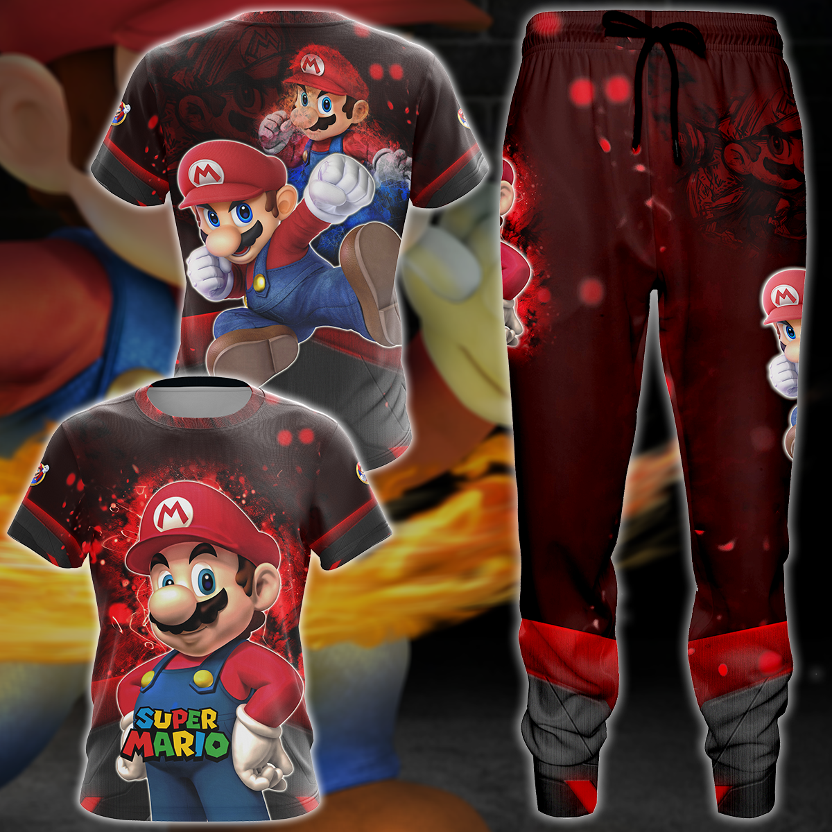 Super Mario Video Game 3D All Over Print T-shirt Tank Top Zip Hoodie Pullover Hoodie Hawaiian Shirt Beach Shorts Jogger