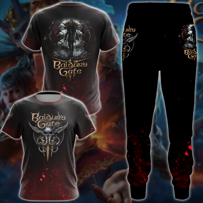 Baldur's Gate 3 Video Game All-Over T-shirt Hoodie Tank Top Hawaiian Shirt Beach Shorts Joggers