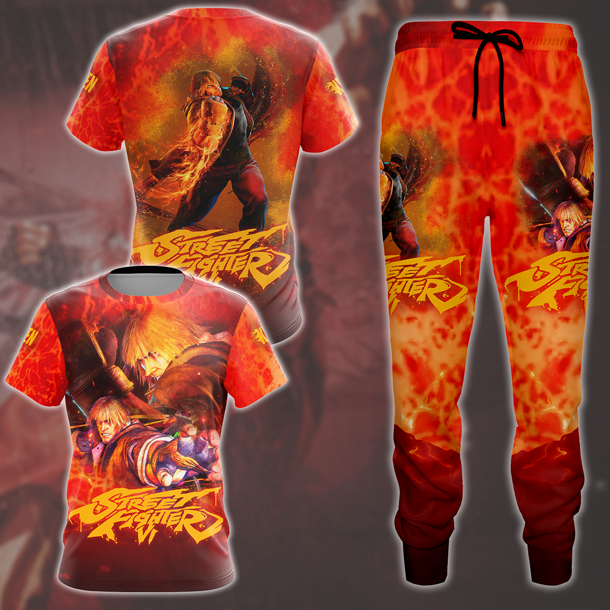 Street Fighter 6 Ken Video Game All Over Printed T-shirt Tank Top Zip Hoodie Pullover Hoodie Hawaiian Shirt Beach Shorts Joggers