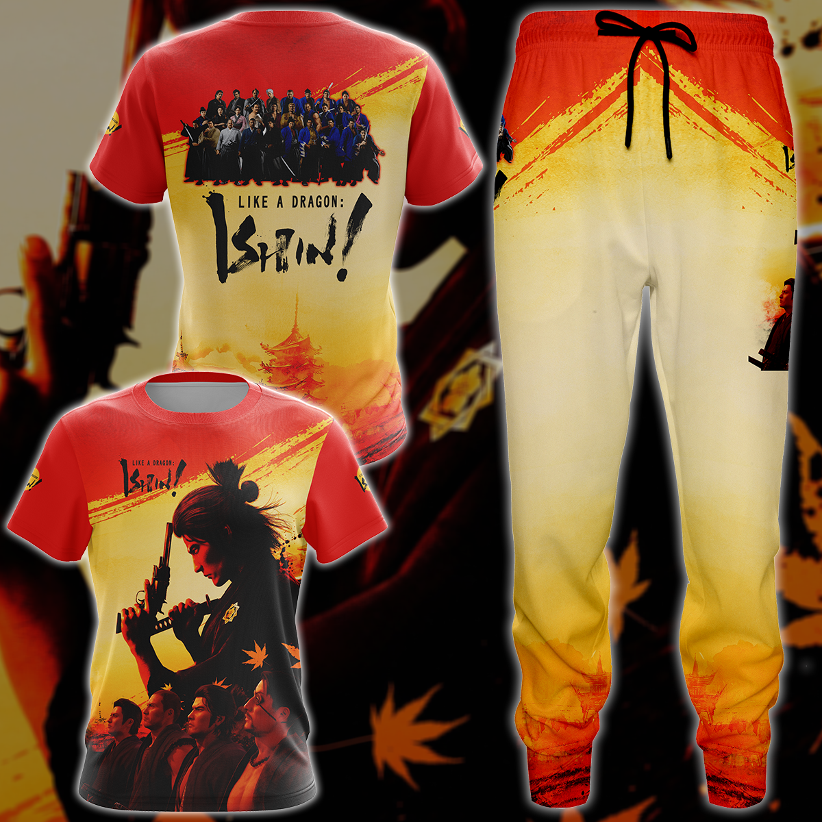 Like a Dragon: Ishin! Video Game 3D All Over Printed T-shirt Tank Top Zip Hoodie Pullover Hoodie Hawaiian Shirt Beach Shorts Jogger