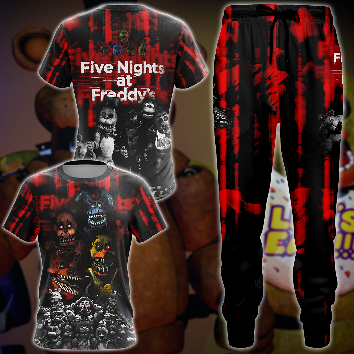 Five Nights At Freddy's Video Game 3D All Over Print T-shirt Tank Top Zip Hoodie Pullover Hoodie Hawaiian Shirt Beach Shorts Jogger