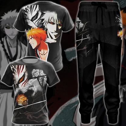 Bleach Kurosaki x Shirosaki Anime 3D All Over Print T-shirt Tank Top Zip Hoodie Pullover Hoodie Hawaiian Shirt Beach Shorts Jogger