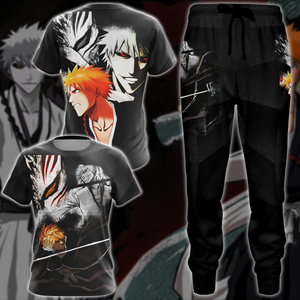 Bleach Kurosaki x Shirosaki Anime 3D All Over Print T-shirt Tank Top Zip Hoodie Pullover Hoodie Hawaiian Shirt Beach Shorts Jogger   