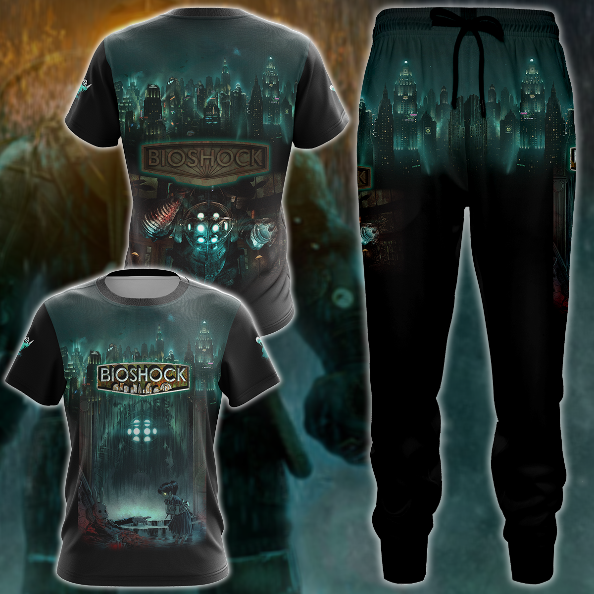 Bioshock Video Game 3D All Over Print T-shirt Tank Top Zip Hoodie Pullover Hoodie Hawaiian Shirt Beach Shorts Jogger