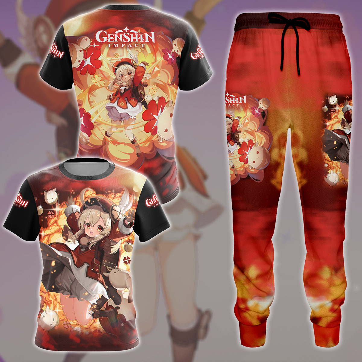 Genshin Impact Klee Video Game All Over Printed T-shirt Tank Top Zip Hoodie Pullover Hoodie Hawaiian Shirt Beach Shorts Joggers