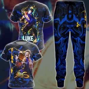 Street Fighter 6 Luke Video Game 3D All Over Printed T-shirt Tank Top Zip Hoodie Pullover Hoodie Hawaiian Shirt Beach Shorts Jogger   