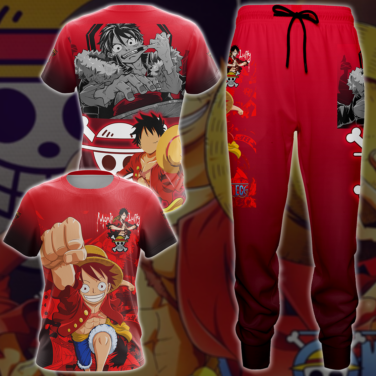 One Piece Monkey D. Luffy Anime Manga 3D All Over Print T-shirt Tank Top Zip Hoodie Pullover Hoodie Hawaiian Shirt Beach Shorts Jogger