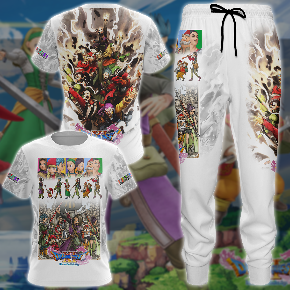 Dragon Quest XI Video Game 3D All Over Printed T-shirt Tank Top Zip Hoodie Pullover Hoodie Hawaiian Shirt Beach Shorts Jogger