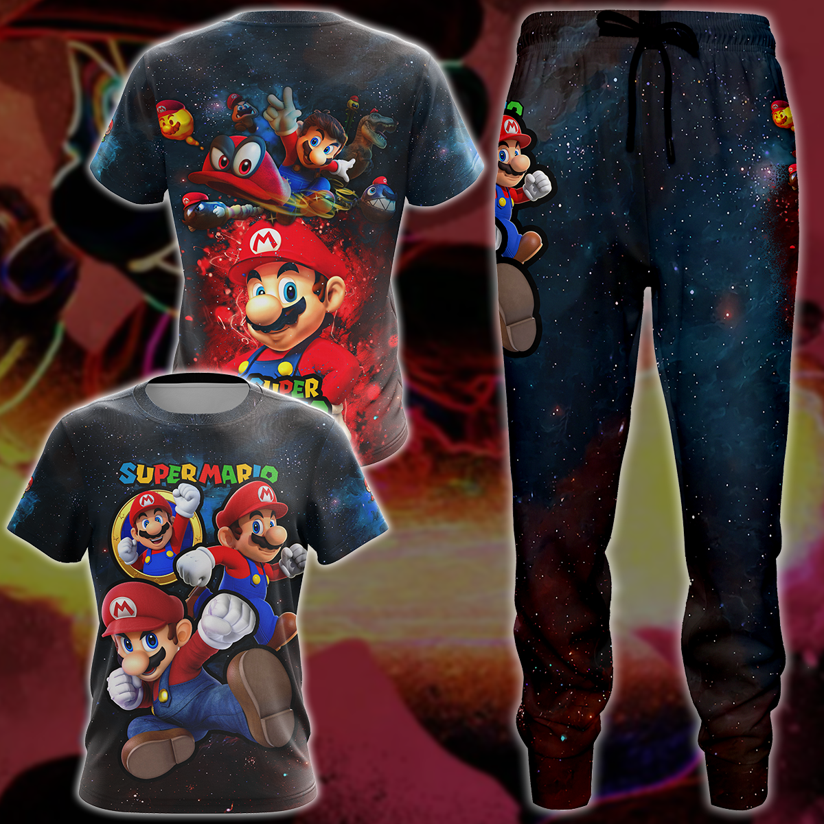Super Mario Video Game 3D All Over Print T-shirt Tank Top Zip Hoodie Pullover Hoodie Hawaiian Shirt Beach Shorts Jogger