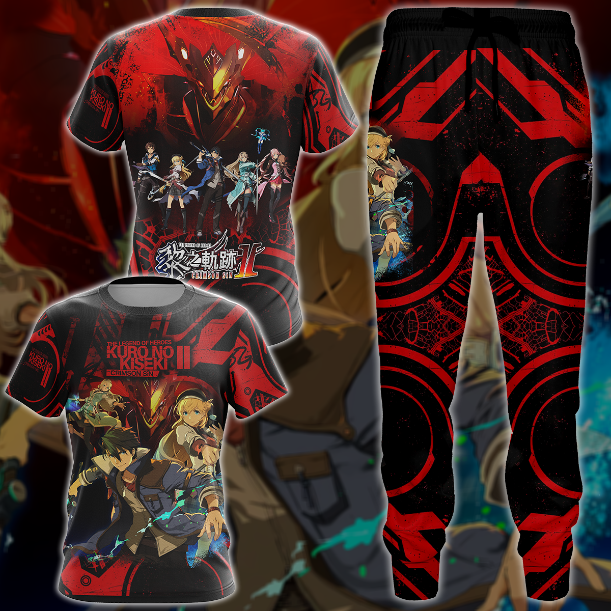 The Legend of Heroes: Kuro no Kiseki II – Crimson Sin Video Game 3D All Over Printed T-shirt Tank Top Zip Hoodie Pullover Hoodie Hawaiian Shirt Beach Shorts Jogger