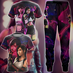 Final Fantasy VII Tifa Lockhart Video Game 3D All Over Print T-shirt Tank Top Zip Hoodie Pullover Hoodie Hawaiian Shirt Beach Shorts Jogger   