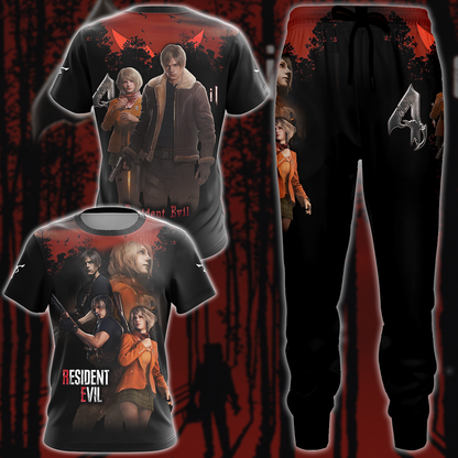 Resident Evil: Leon & Ashley Video Game 3D All Over Printed T-shirt Tank Top Zip Hoodie Pullover Hoodie Hawaiian Shirt Beach Shorts Jogger