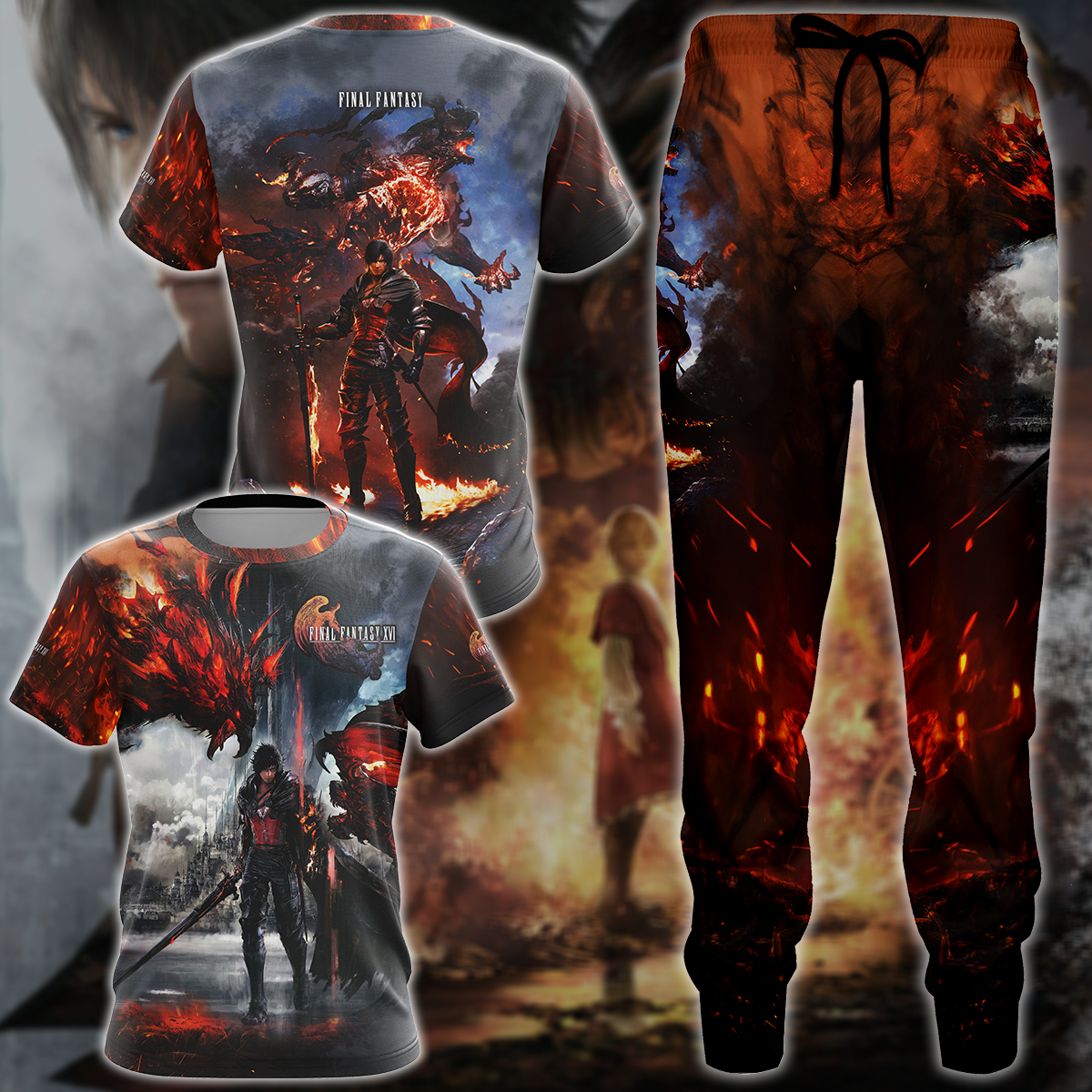 Final Fantasy XVI Video Game 3D All Over Printed T-shirt Tank Top Zip Hoodie Pullover Hoodie Hawaiian Shirt Beach Shorts Jogger
