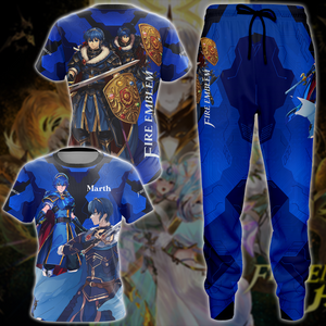 Fire Emblem Marth Video Game 3D All Over Printed T-shirt Tank Top Zip Hoodie Pullover Hoodie Hawaiian Shirt Beach Shorts Jogger   