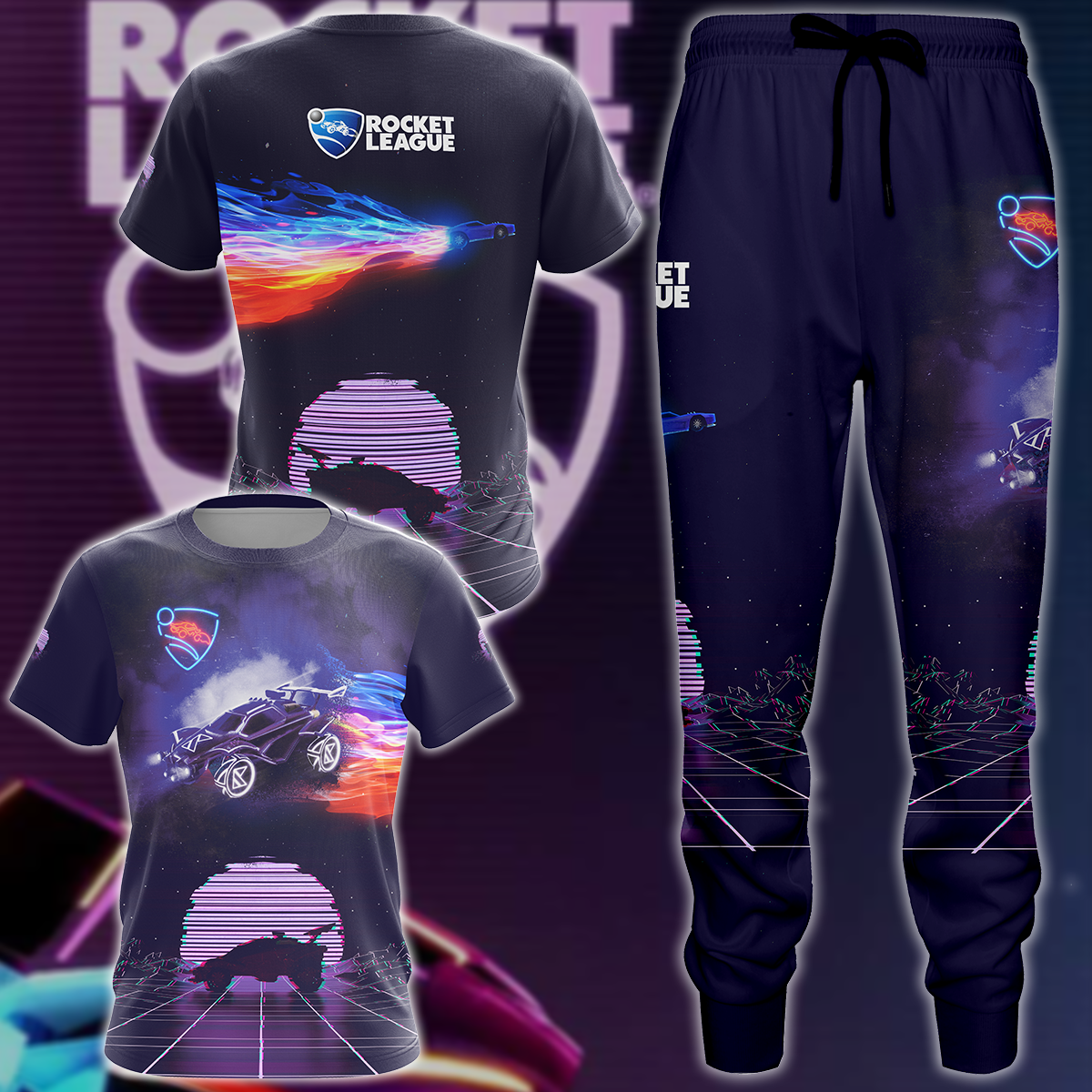 Rocket League Video Game 3D All Over Print T-shirt Tank Top Zip Hoodie Pullover Hoodie Hawaiian Shirt Beach Shorts Jogger