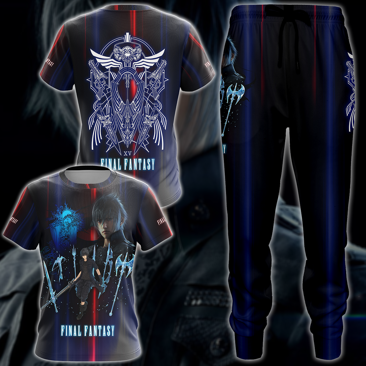 Final Fantasy XV Video Game 3D All Over Printed T-shirt Tank Top Zip Hoodie Pullover Hoodie Hawaiian Shirt Beach Shorts Jogger