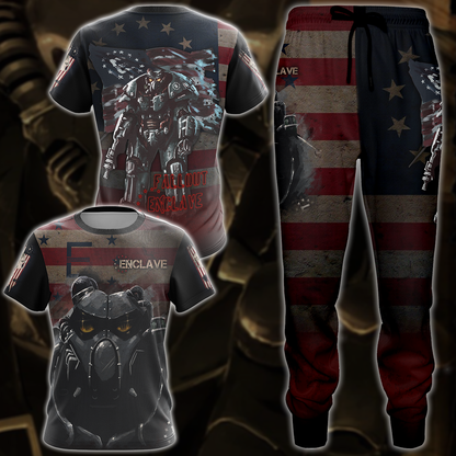 Fallout Enclave Video Game 3D All Over Printed T-shirt Tank Top Zip Hoodie Pullover Hoodie Hawaiian Shirt Beach Shorts Jogger