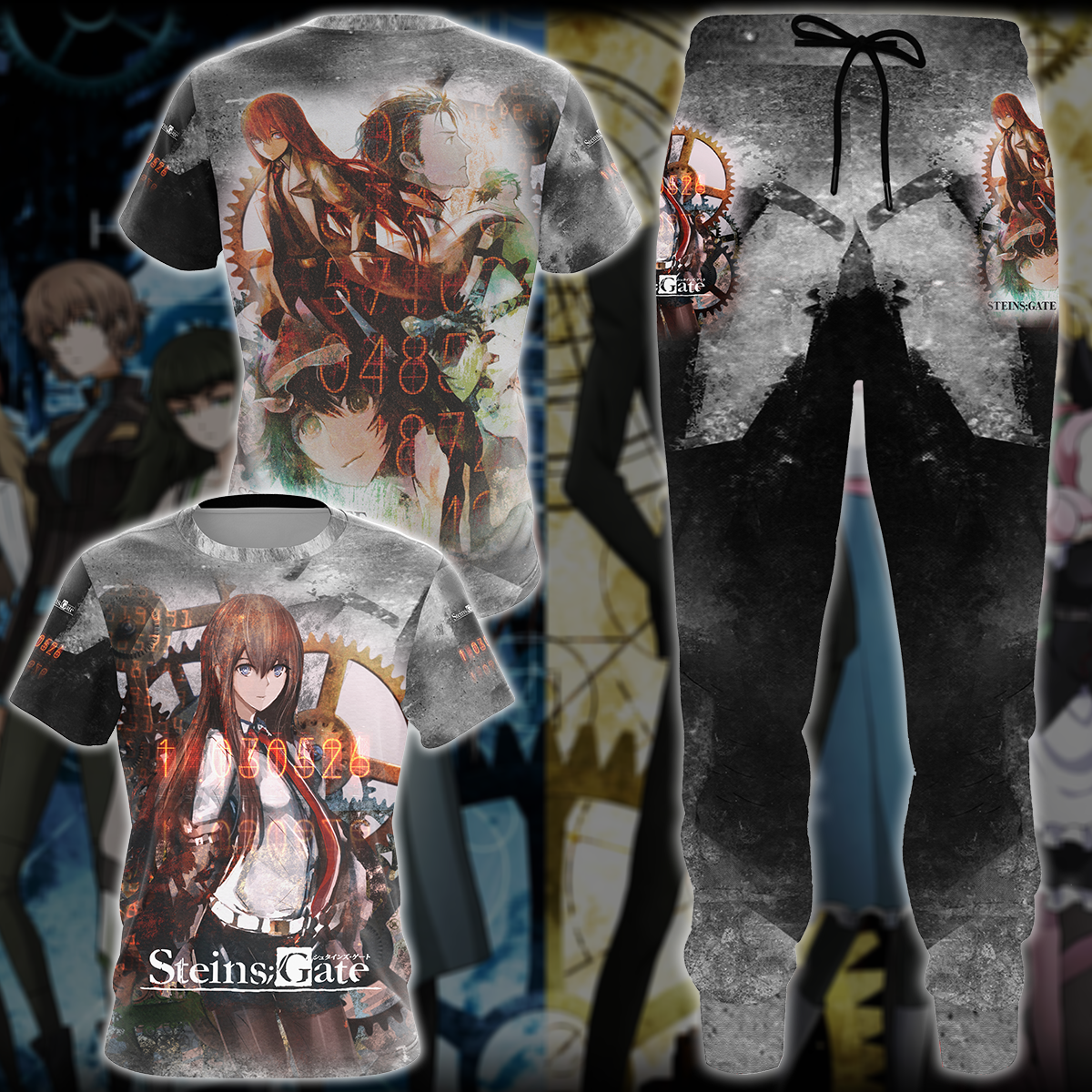Steins;Gate Anime All-Over T-shirt Hoodie Tank Top Hawaiian Shirt Beach Shorts Joggers