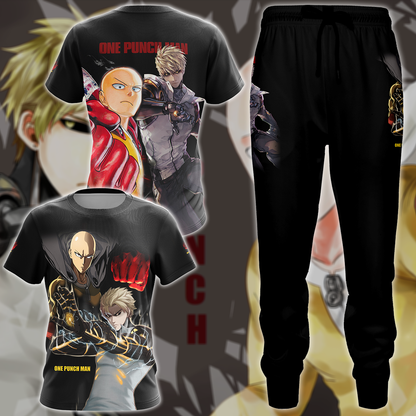 One Punch Man Saitama x Genos Anime Manga 3D All Over Print T-shirt Tank Top Zip Hoodie Pullover Hoodie Hawaiian Shirt Beach Shorts Jogger