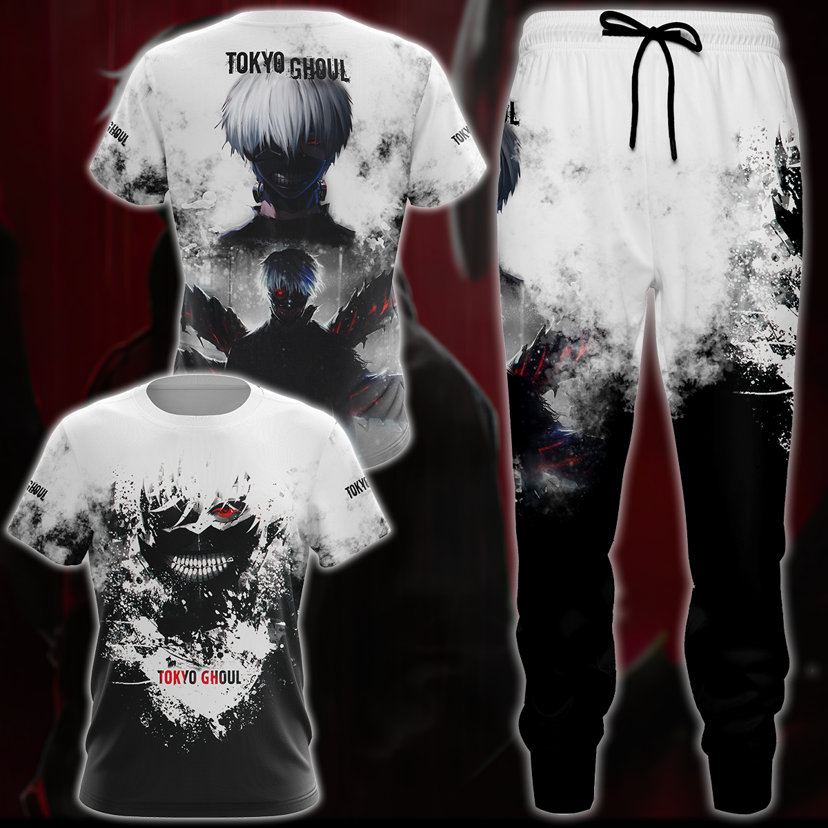 Tokyo Ghoul Anime Anime Manga 3D All Over Printed T-shirt Tank Top Zip Hoodie Pullover Hoodie Hawaiian Shirt Beach Shorts Jogger