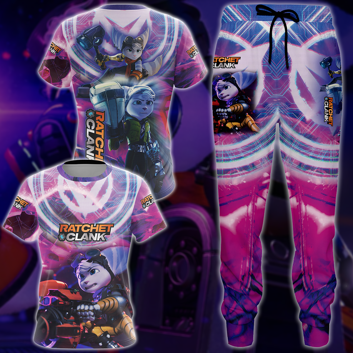 Ratchet & Clank Video Game All Over Printed T-shirt Tank Top Zip Hoodie Pullover Hoodie Hawaiian Shirt Beach Shorts Joggers