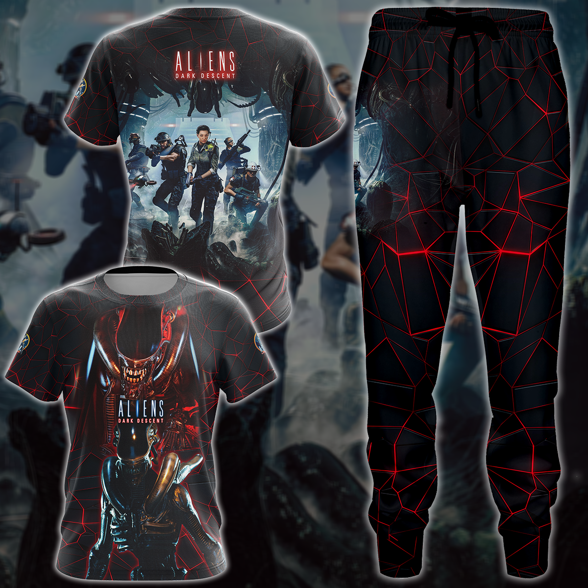 Aliens: Dark Descent Video Game 3D All Over Printed T-shirt Tank Top Zip Hoodie Pullover Hoodie Hawaiian Shirt Beach Shorts Jogger