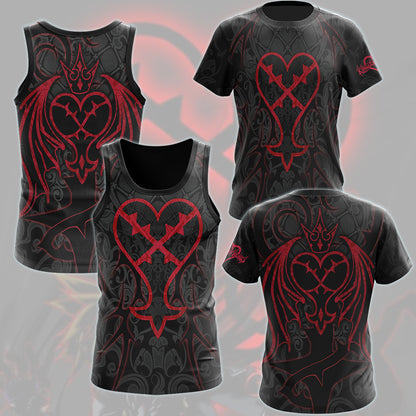 Kingdom Hearts Symbols The Heartless Emblem Video Game All Over Printed T-shirt Tank Top Zip Hoodie Pullover Hoodie Hawaiian Shirt Beach Shorts Joggers