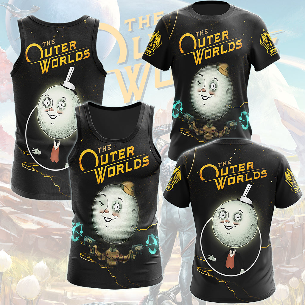 The Outer Worlds Video Game All Over Printed T-shirt Tank Top Zip Hoodie Pullover Hoodie Hawaiian Shirt Beach Shorts Joggers