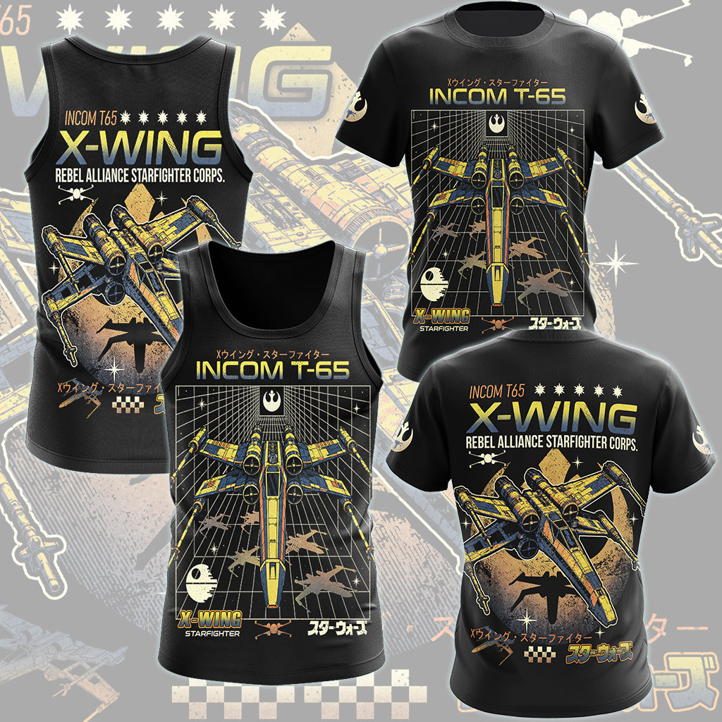 Star Wars X-Wing Star Fighter Video Game All Over Printed T-shirt Tank Top Zip Hoodie Pullover Hoodie Hawaiian Shirt Beach Shorts Joggers